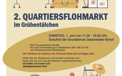 Quartiersflohmarkt im Grübentälchen am 1. Juni ab 11:00 Uhr auf dem Gelände der Grundschule Geschwister-Scholl